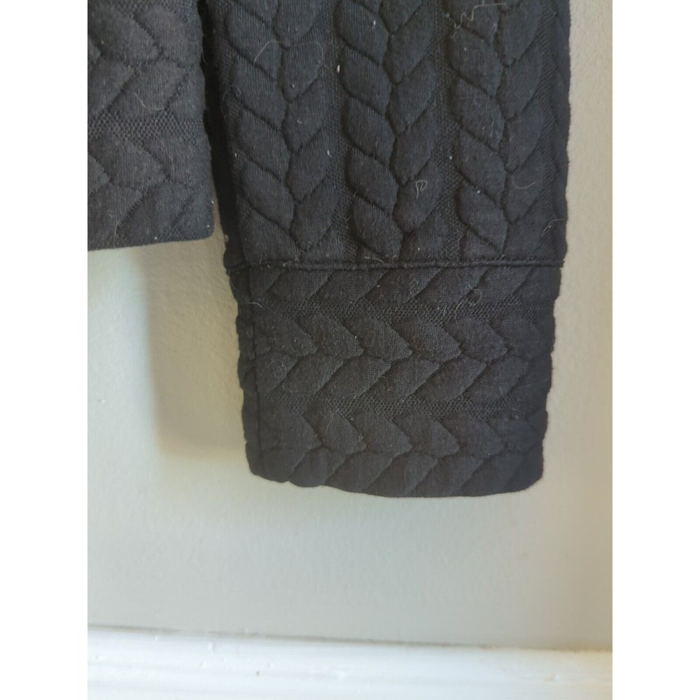 LOFT Women's M BLACK Textured Pullover Sweatshirt - Picture 7 of 8
